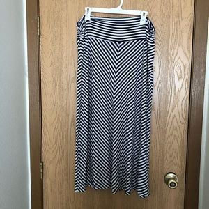 Merona navy blue and white stripe maxi skirt